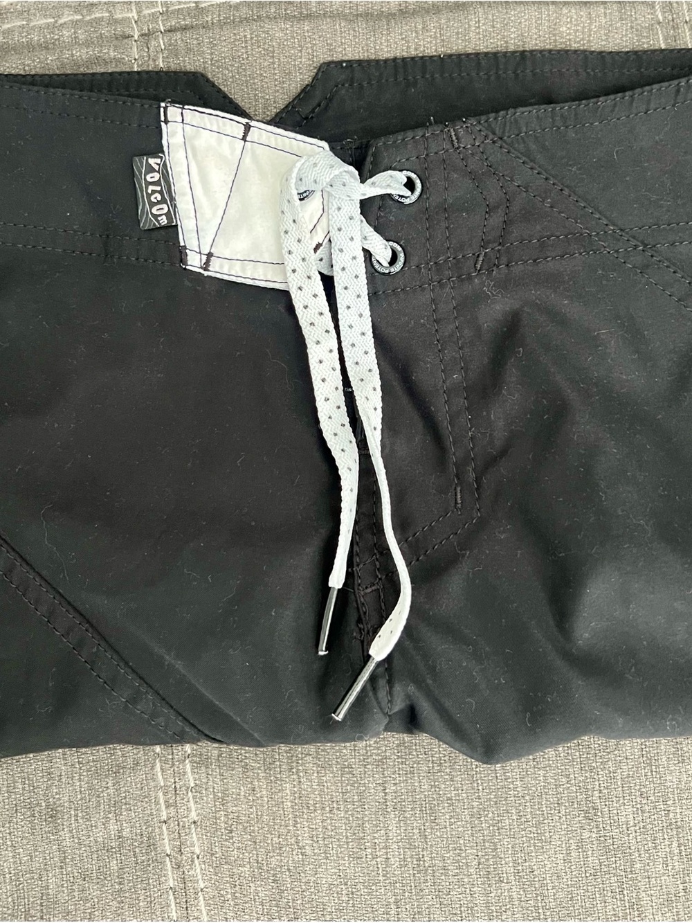 Volcom Black Swim Boardshorts with White Lace